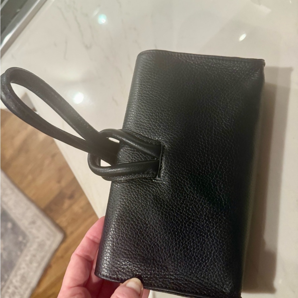 🌺Black Italian Leather Handbag from Rome Italy🌺🌺 - Picture 2 of 12